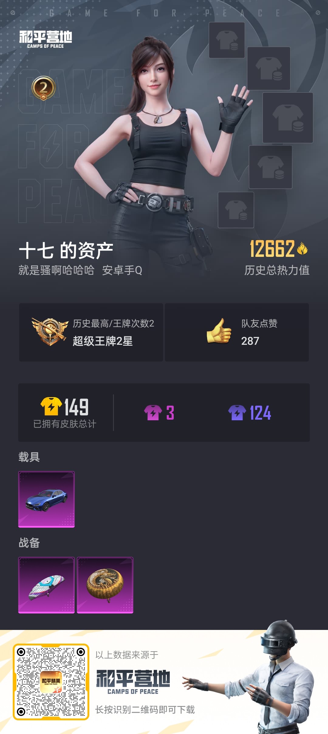 HPKG3240556和平精英账号详情图2