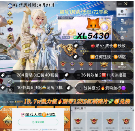 实名: 可修改 亮点: 编号XL5430高...