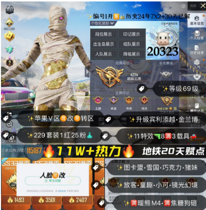 和平精英账号苹果微信 编号20323   升级红装图卡盟 果v 高印记 雪国 巧克力 猪脸妹 放客 迷兔 幻境 焦糖拿铁 灵感创作师 8号机 3级宾利吉普彩虹光 玉狮子马  金兰博 沙丘之主p90暖熊萌萌M4 
