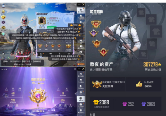 和平精英账号苹果微信 苹果V-【可改】-【无设备】 28王牌印记- 【高印记】-【战神框】 93粉-41枪-19载具 【热门服装】小丑 赵灵儿 雪国 巡查衣 巧克力 黑丝 暗夜之虎 木乃伊 红螳螂 都市 赤蝎 