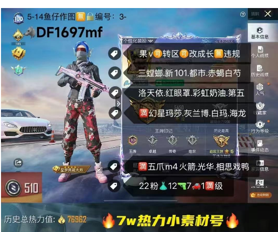 和平精英账号苹果微信【DF1697mf】 ‼ 苹果V 成长可改 带510军需