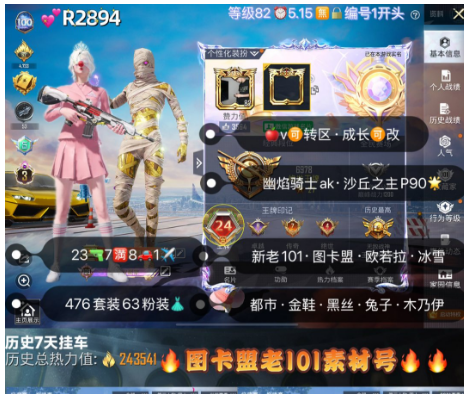 和平精英账号苹果微信【R2894】 苹果v可转区 成长可改 新老101 图卡盟 欧若拉 木乃伊 冰雪黑丝 都市 金鞋 黄金大亨 彩虹奶油裙 23枪7满8车1✈63粉装 2红装