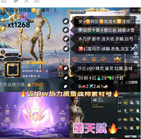 和平精英账号安卓微信【XT1268】 ‼ 安V 成长可改 1框 满天赋  5级图卡盟 露米娜 初翊 瑞拉 螳螂 冰雪 木乃伊 都市 赤蝎白芍 满幻星玛莎 绿蹦 赤兔 龙宝✈ 沙丘p90精灵 雀灵 仙履 圣域 玉