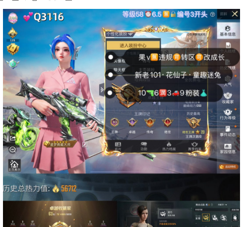 和平精英账号苹果微信【Q3116】 ‼ 苹果v无违规可转区可改成长 新老101 花仙子 童趣迷兔 甜梦小狐 10特效 6满 3车9粉装