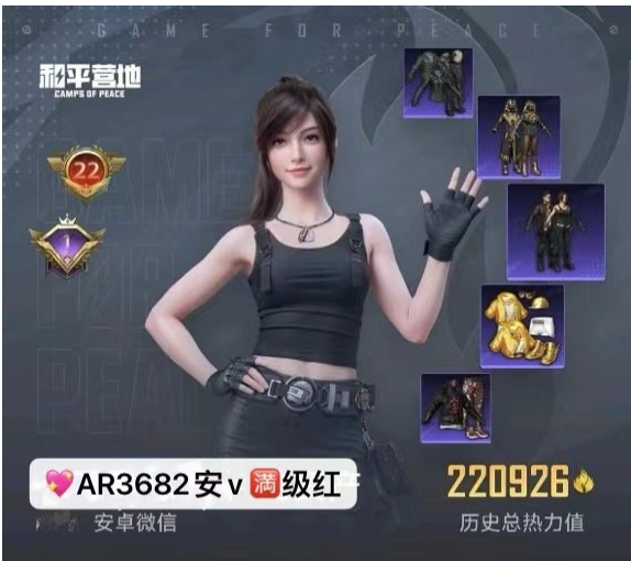 和平精英账号安卓微信满级红+身法素材+满级枪  【AR3682】 ‼安V 成长可改5红64粉34枪11车 满级图卡盟 满级金宝马M4 欧若拉 烛九 维塔 妮芮妲 螳螂 雪国 小丑 天网 黑丝 新101 巧克力 