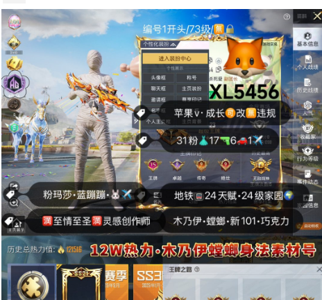 和平精英账号苹果微信编号XL5456 战神框 绝世印记999 粉丝标 木乃伊 初号机 巧克力 赤蝎 都市 新101 猪脸妹 樱桃泡泡 小丑女 迷兔 千金淑猫 洛天依 旋转彩虹 奶嘴 胖达 满级至情至圣6级星球