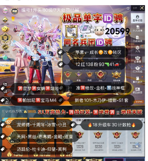 和平精英账号苹果微信ID骋  （策马驰骋，肆意洒脱！） （极品单字，极品物资！）