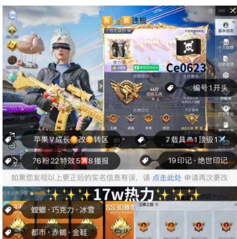 和平精英账号苹果微信编号0623   ​木乃伊 螳螂 金鞋 都市 冰雪 奶油 番茄 猪妹 发光眼罩 等优素材套装​7载具  1飞机✈ 22特效5满​338套装76优质粉 17w高热力