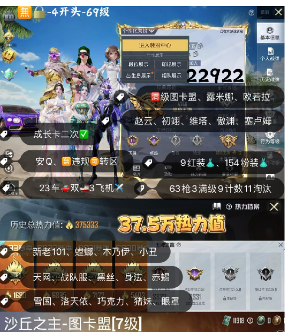 和平精英账号安卓QQ 编号22922  安Q可改，满级图卡盟，云鸾，露米娜，赵云，初翊，维塔，熬渊，塞卢姆，欧若拉，新老101，觉醒，螳螂，木乃伊，金迪迦，雪国，洛天依，猪妹，巧克力，追光，黑丝，赤蝎，天网，金